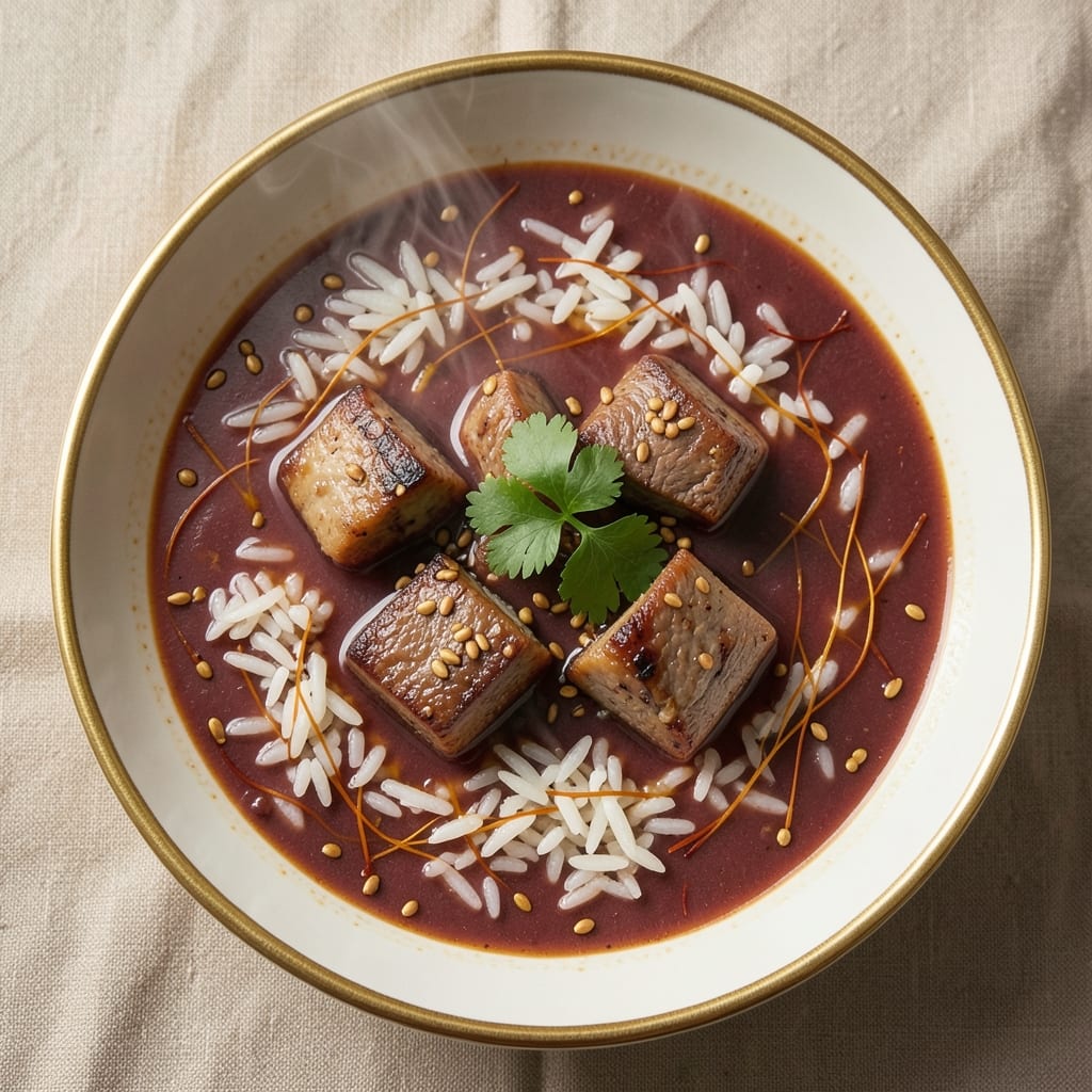 Aladdin's V9 Soup Recipe: Saffron-Kissed Rice and Lamb Velvety Richness