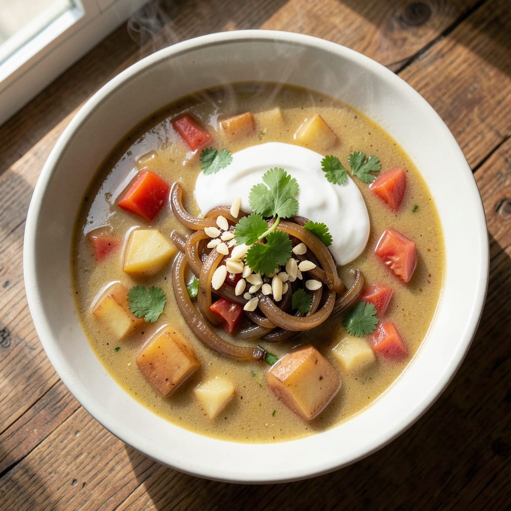 Aloo Soup Recipe: Spiced Potato and Coconut Cream Velvety Delight