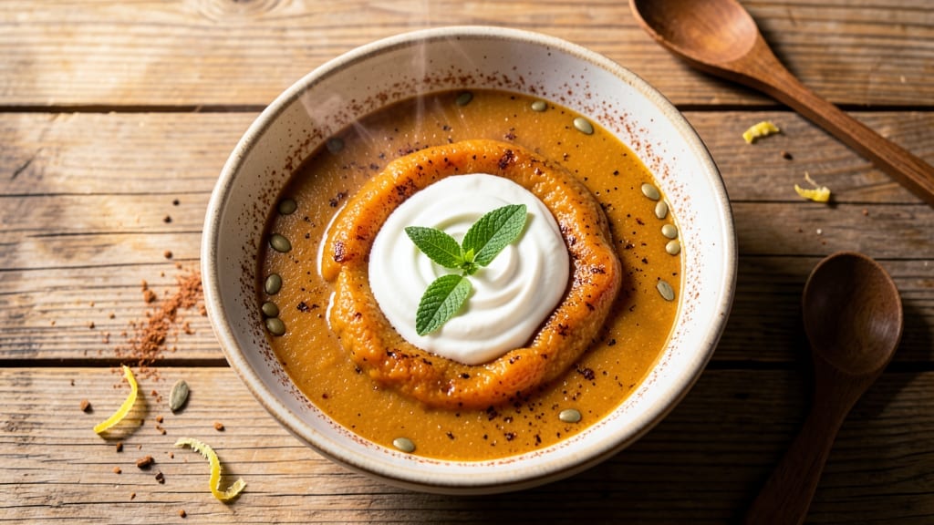 Au Bon Pain Pumpkin Soup Recipe: Spiced Roasted Squash and Toasted Sage Swirls