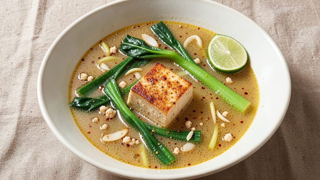 Bok Choy and Tofu Soup Recipe: Fragrant Ginger-Lime Broth With Silky Tofu Bites