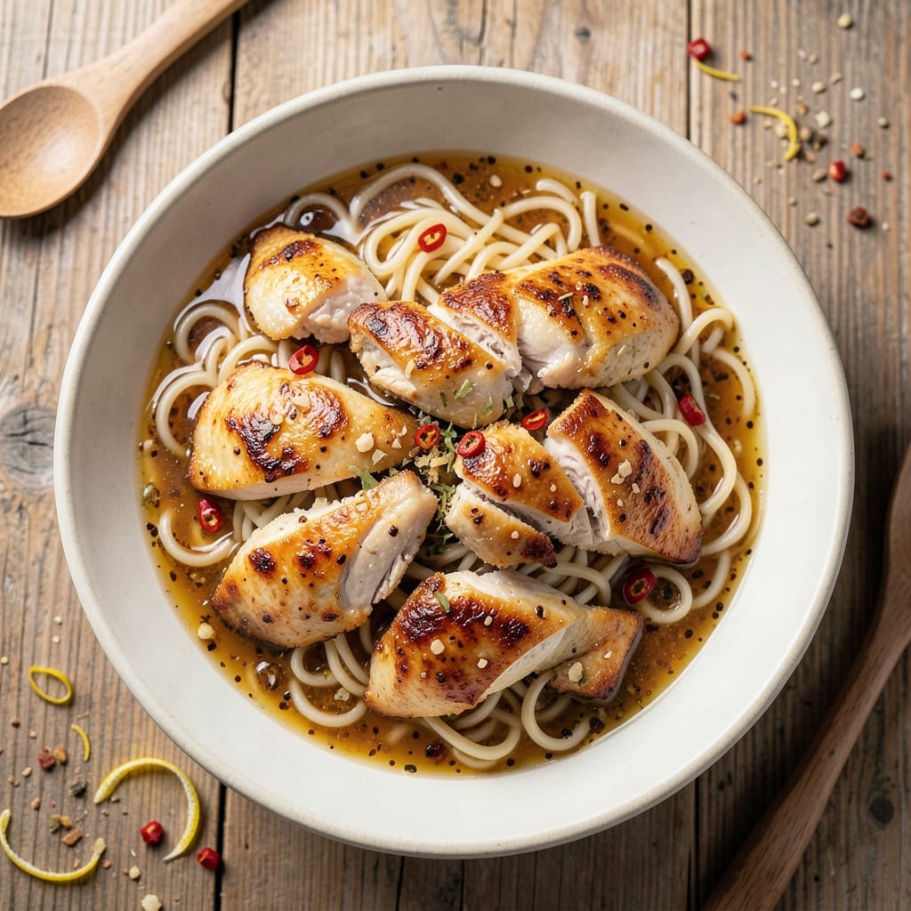 Air Fryer Chicken Soup Recipe: Quick Crispy Noodles and Shredded Chicken