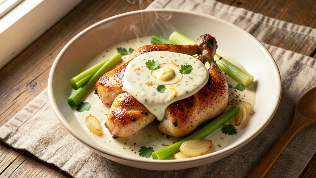 Baked Chicken With Cream Of Celery Soup Recipe: Crispy Skin Over Velvety Celery Cream
