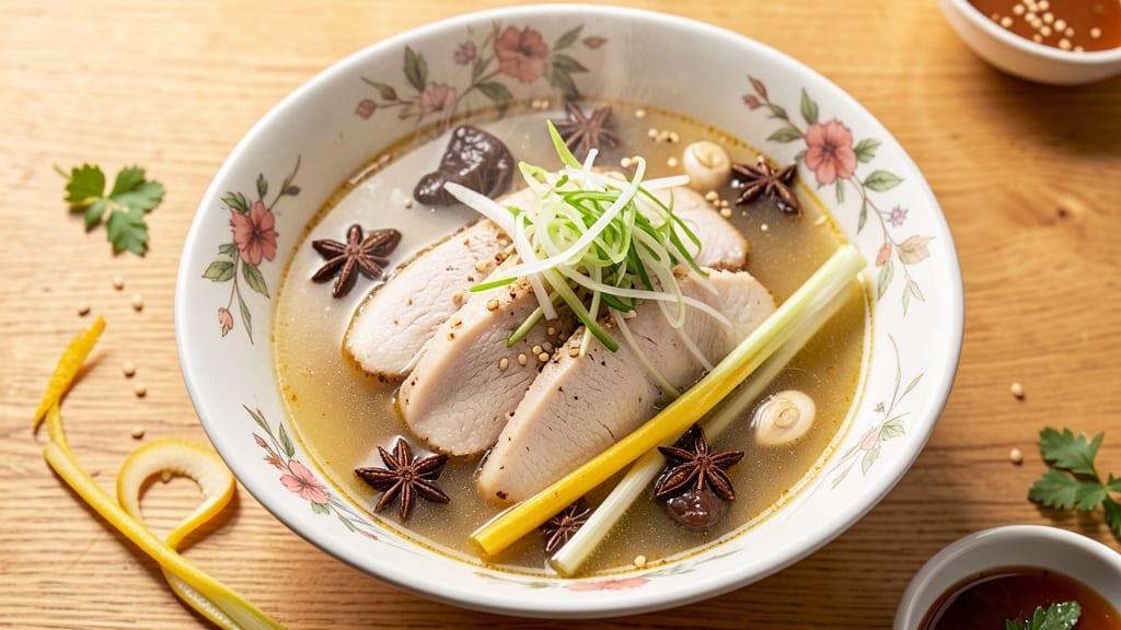 Asian Clear Chicken Soup Recipe: Fragrant Ginger-Lemongrass Broth with Silky Rice Noodles