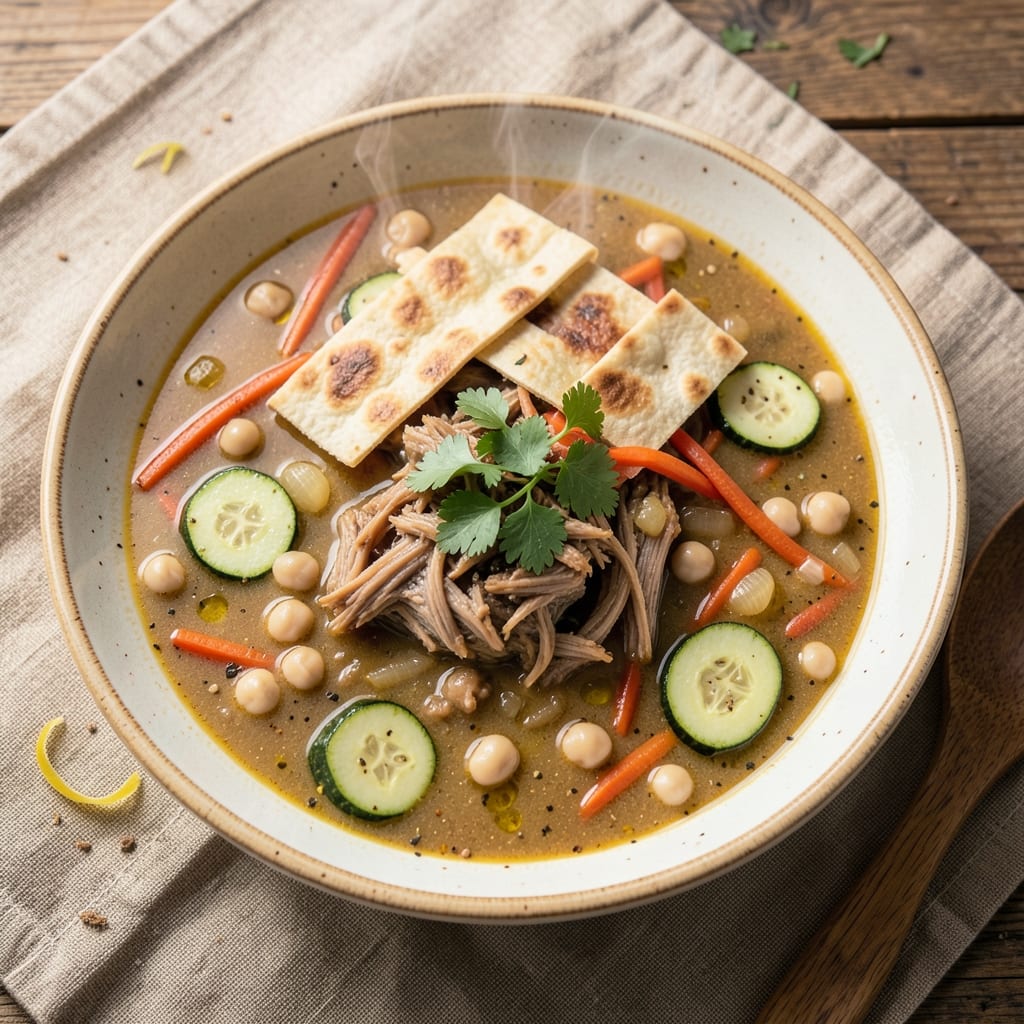 Algerian Harira Soup Recipe: Spiced Lamb and Chickpea Comfort with Toasted Cumin Crunch