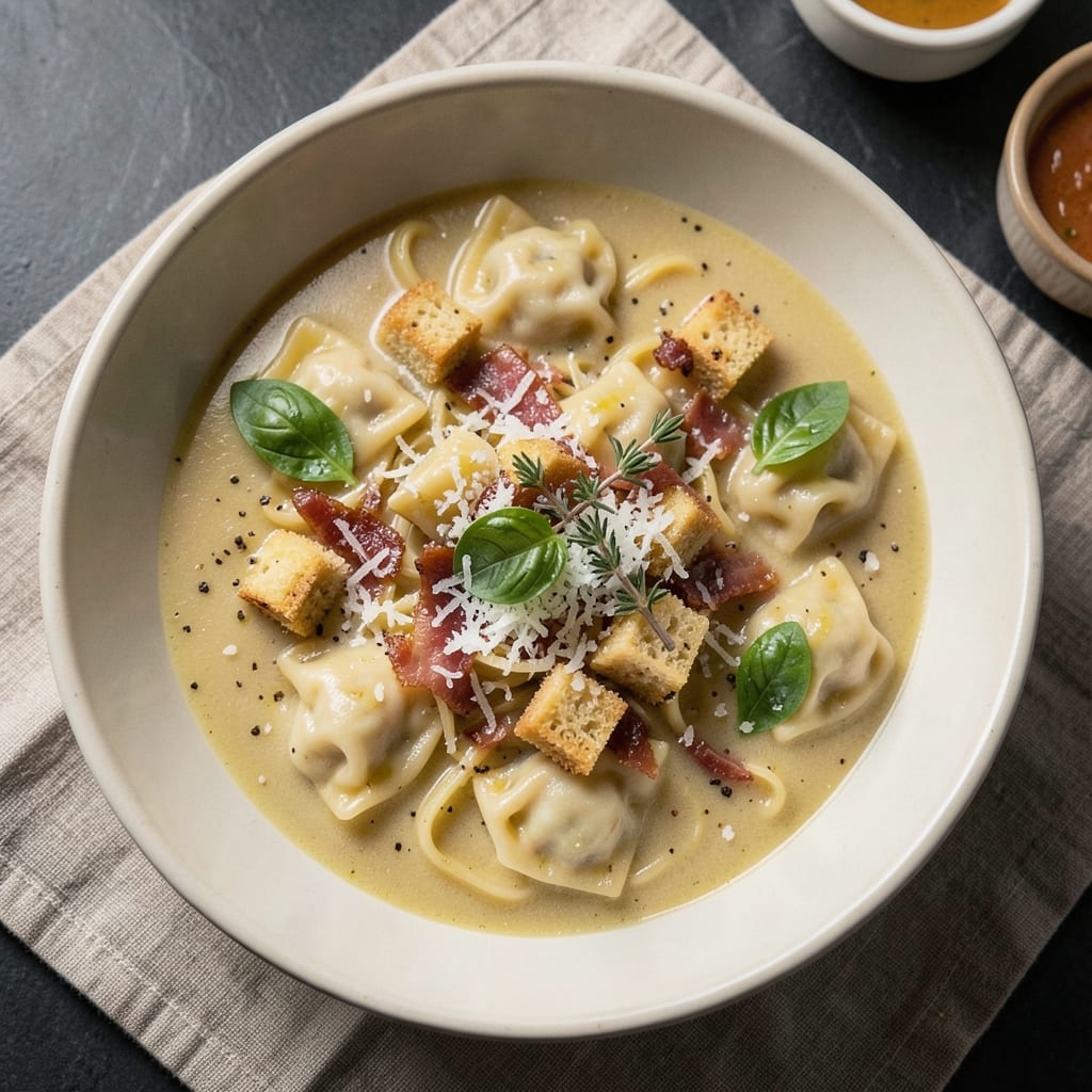 3 Cheese Tortellini Soup Recipe: Triple Cheese Melt That Sticks to Spoons
