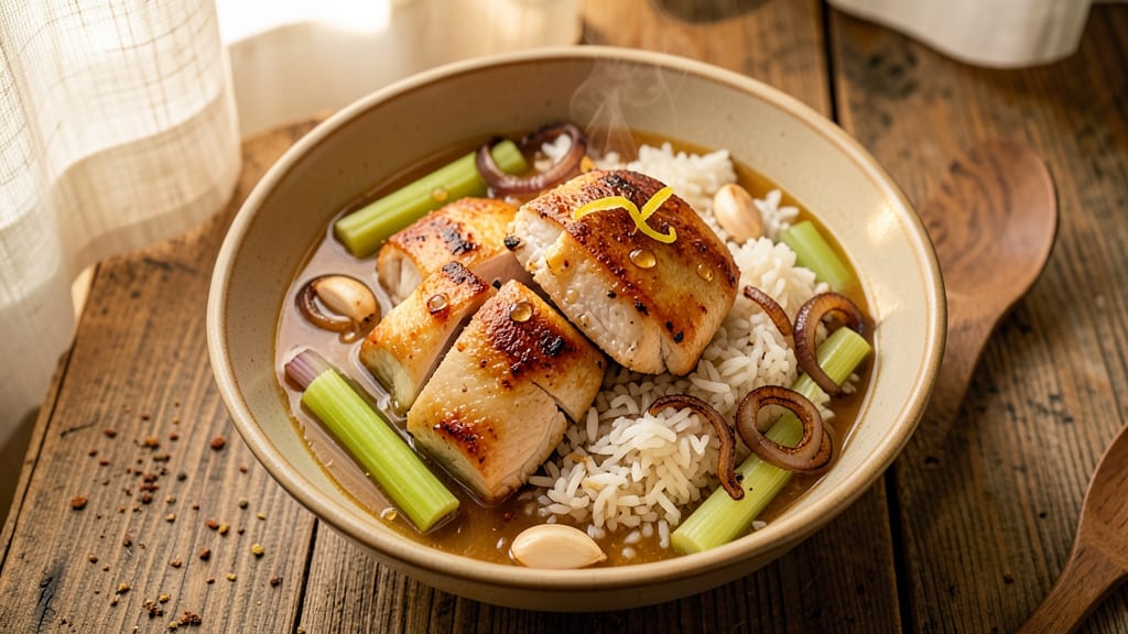 Boiled Chicken and Rice Soup Recipe: One-Pot Healing With Celery Crown Crunch