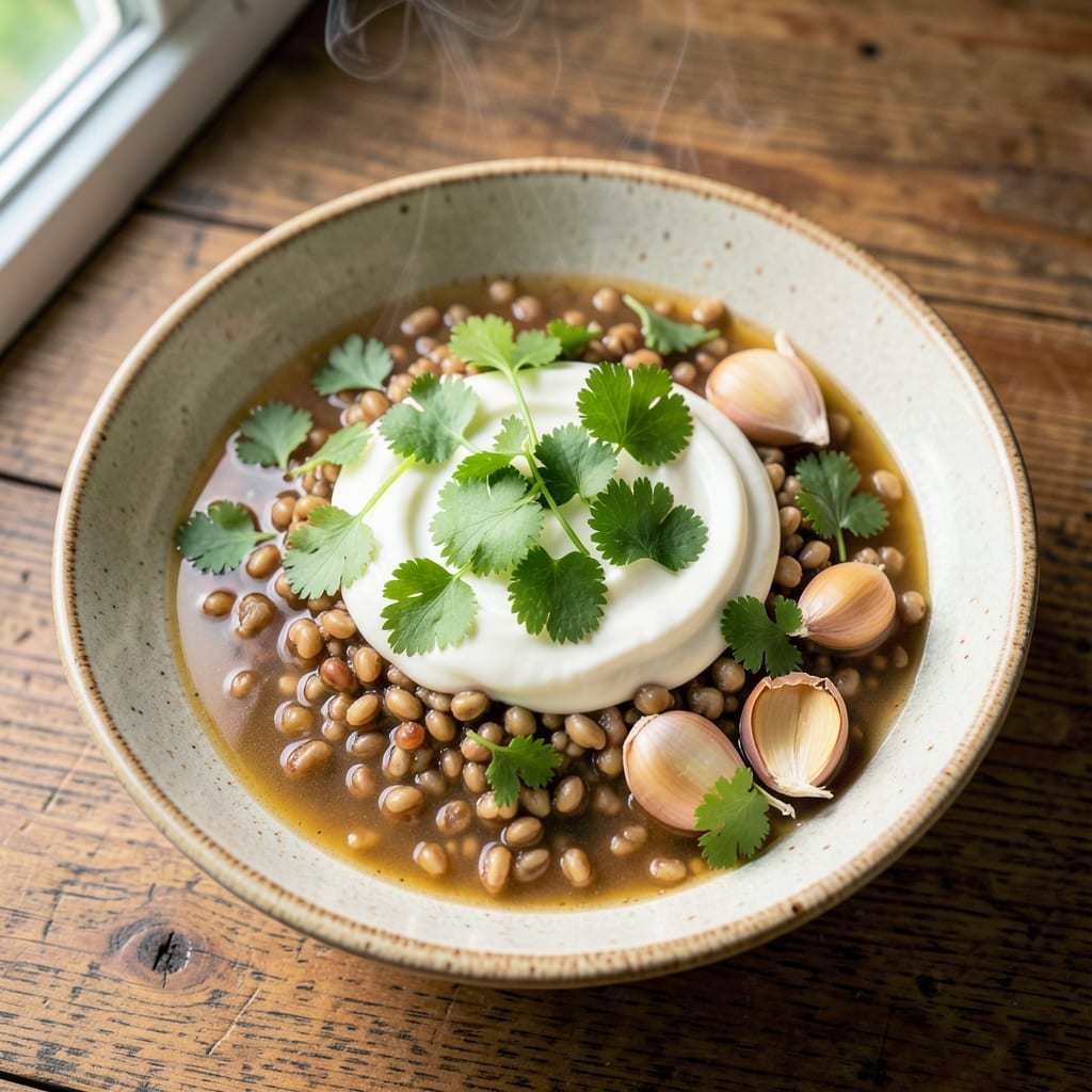 Acorda Soup Recipe: Herbed Yogurt and Toasted Barley Comfort