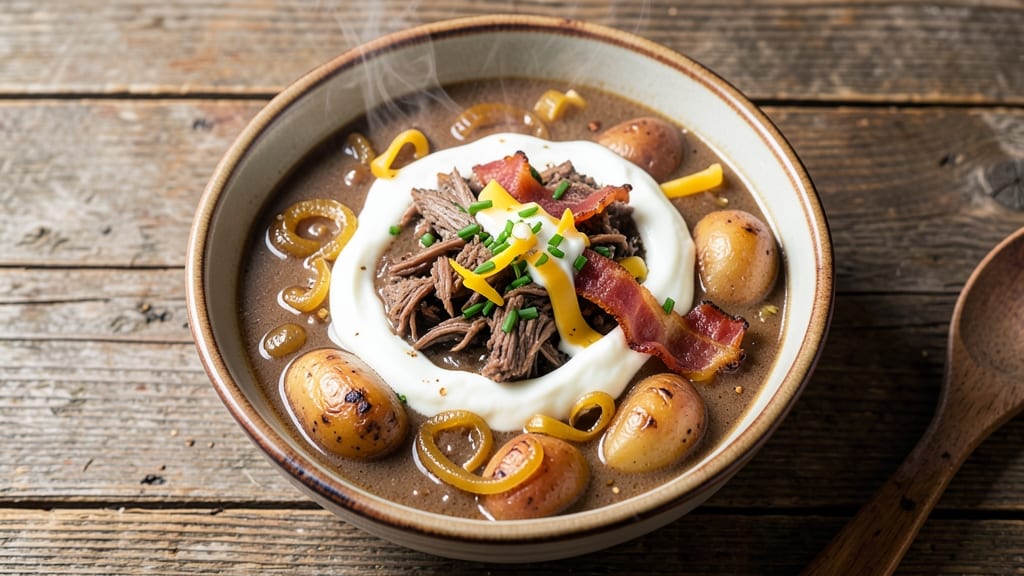 Black Angus Loaded Baked Potato Soup Recipe: Smoky Beef and Cheese Heaven in One Pot