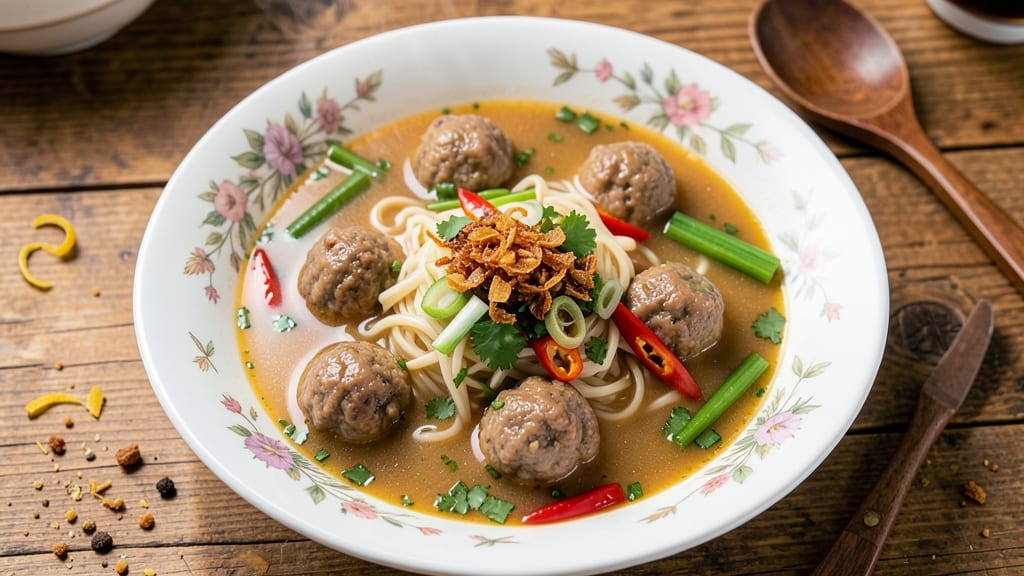 Bakso Soup Recipe: Crispy Meatballs in Fragrant Spiced Broth