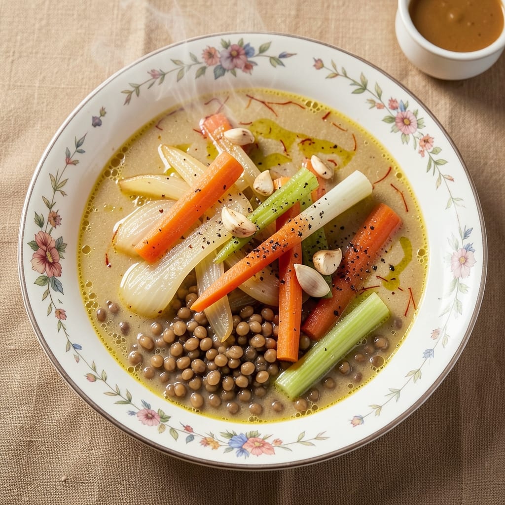 5-Star Vegetable Soup Recipe: Silky Saffron and Toasted Barley Luxury