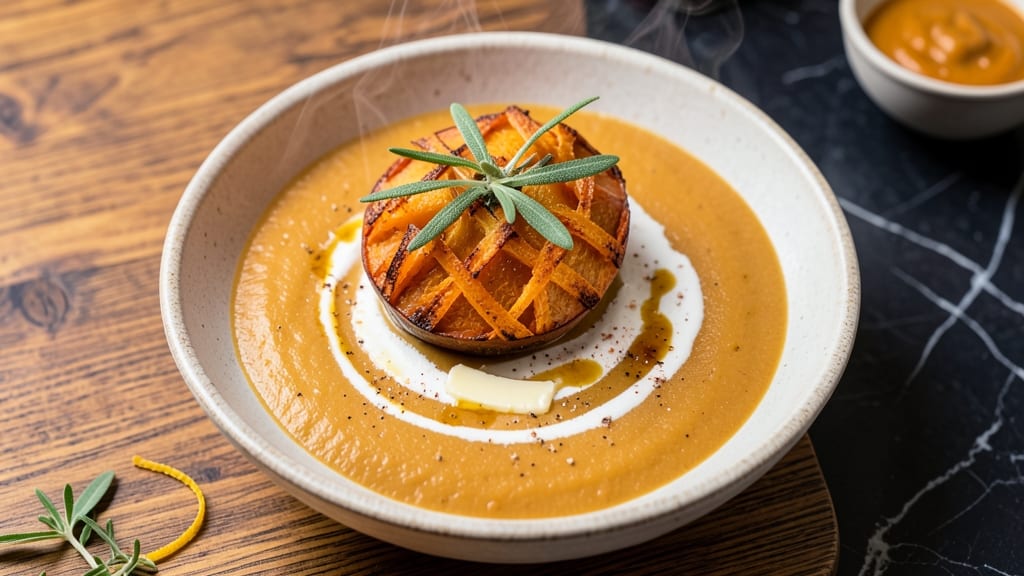 Basic Creamy Pumpkin Soup Recipe: Velvety Spice and Toasted Sage Crunch