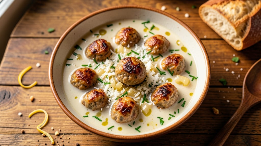 Boulette Soup Recipe: Crispy Meatball Bites in Savory Tomato Broth