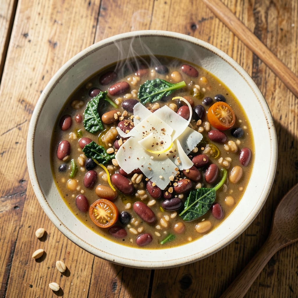 3 Bean Minestrone Soup Recipe Blue Zone: Longevity-Boosting Plant-Powered Bowl