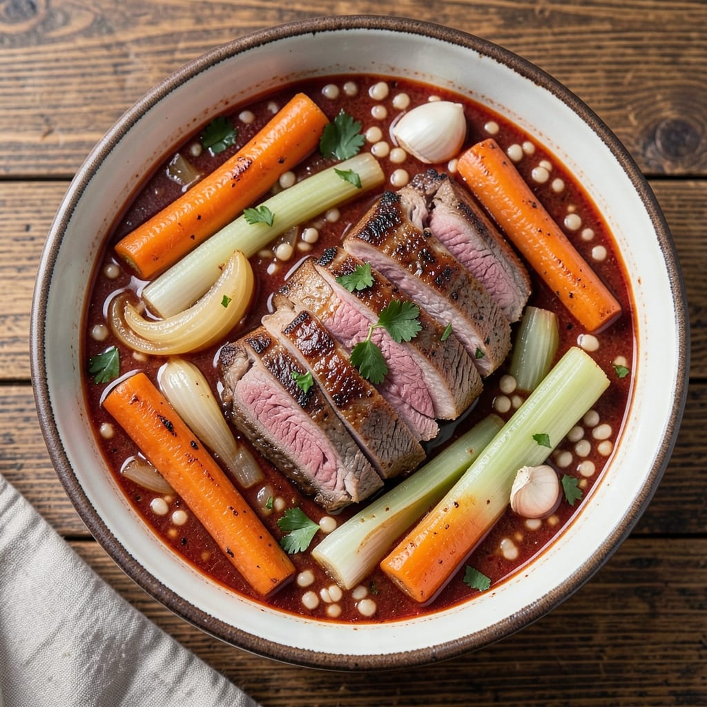 54th Street Steak Soup Recipe: Slow-Simmered Beef and Barley Luxe