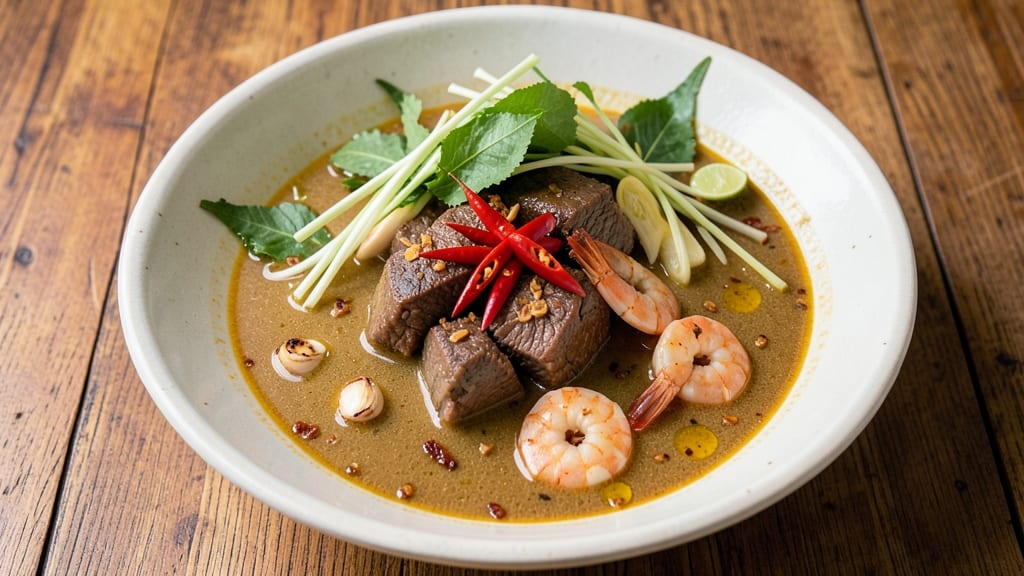 Beef Laksa Soup Recipe: Spicy Coconut Curry with Crispy Prawns