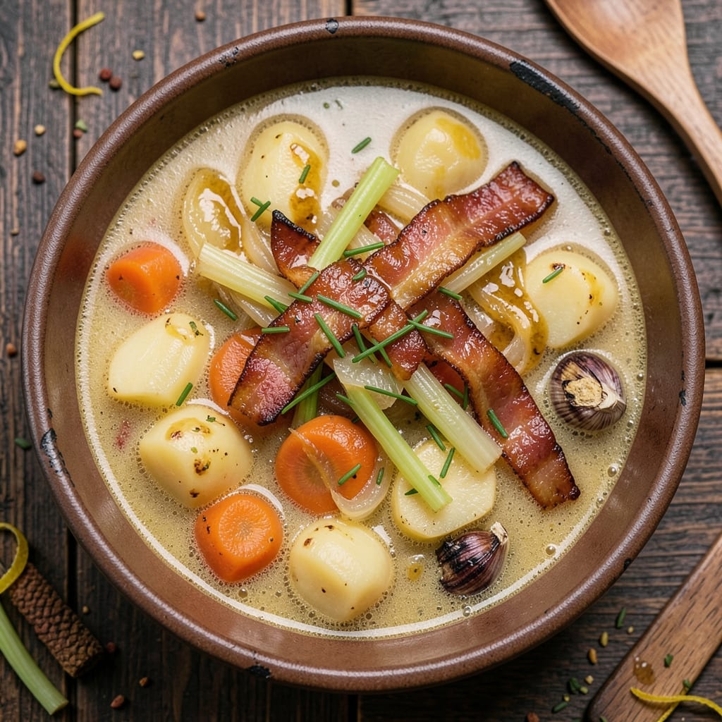 54th Street Bar and Grill Potato Soup Recipe: Smoky Bacon and Gruyere Richness