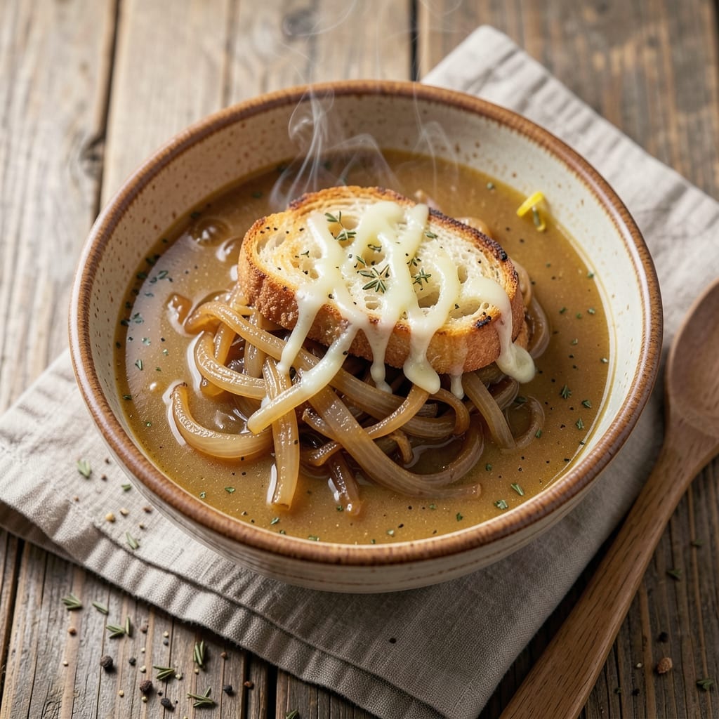 All-Day French Onion Soup Recipe: Crispy Croutons and Caramelized Onions in One Pot