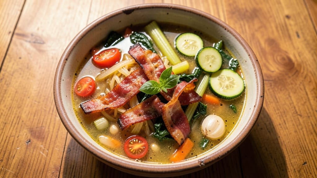 Best Italian Minestrone Soup Recipe With Bacon: Smoky Bacon Crunch and Hearty Veggie Harmony